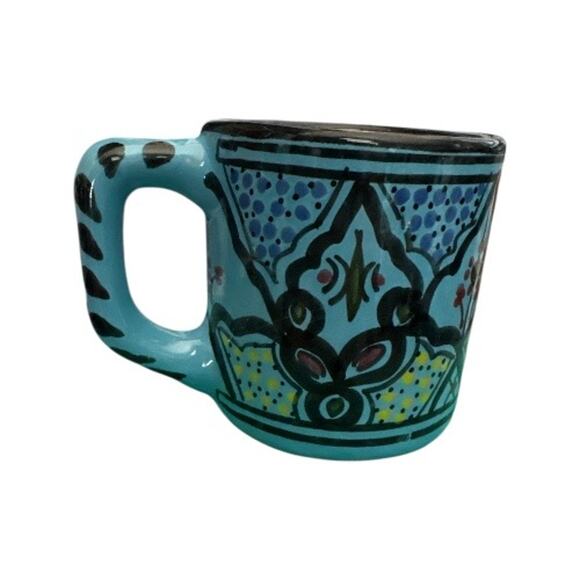 Le Souk Blue Print Ceramic Hand Painted Tunisian Mug - Picture 1 of 8